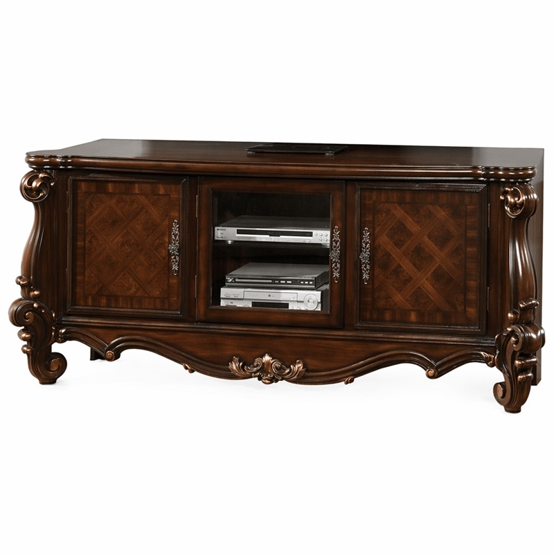 Bowery Hill Wooden TV Console in Cherry Oak for 72
