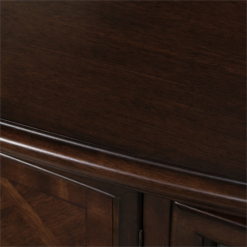 Bowery Hill Wooden TV Console in Cherry Oak for 72
