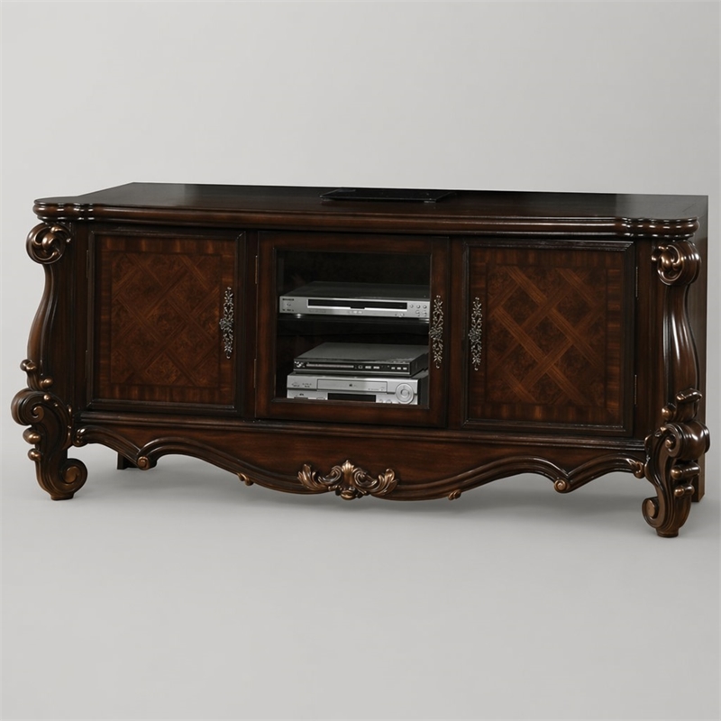 Bowery Hill Wooden TV Console in Cherry Oak for 72