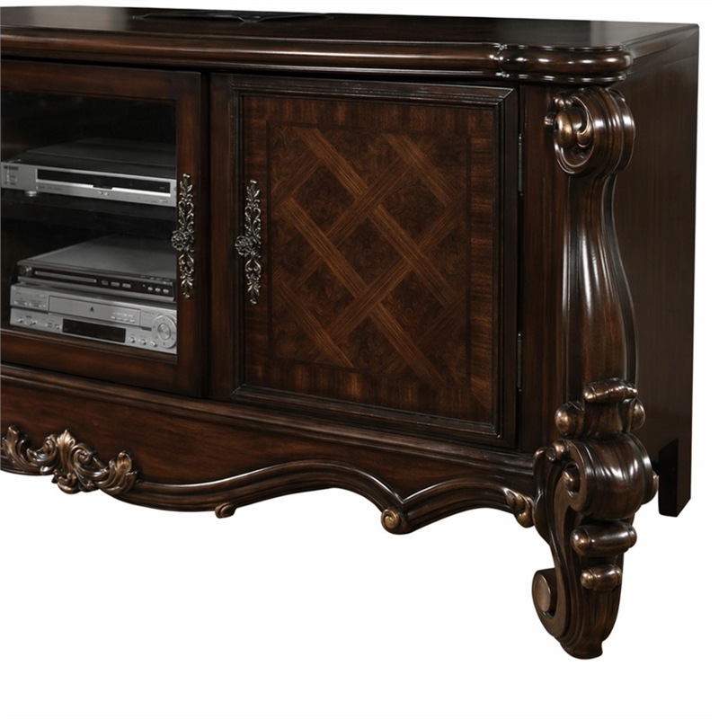 Bowery Hill Wooden TV Console in Cherry Oak for 72