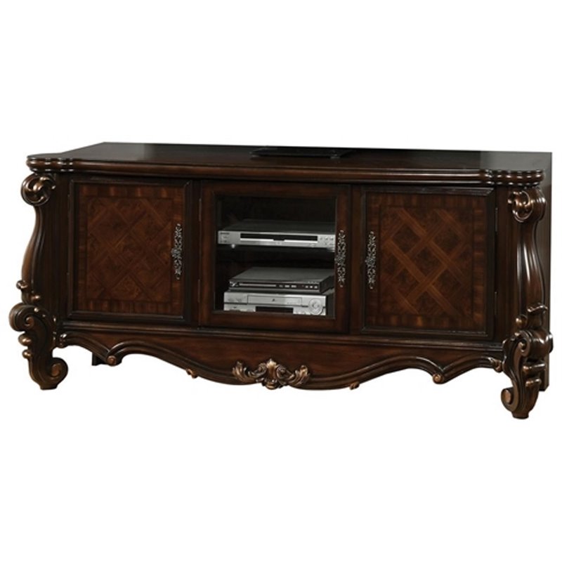 Bowery Hill Wooden TV Console in Cherry Oak for 72
