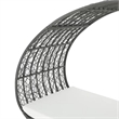 Bowery Hill Outdoor Canopy Daybed with Gray Faux Rattan Frame in Off White