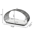 Bowery Hill Outdoor Canopy Daybed with Gray Faux Rattan Frame in Off White