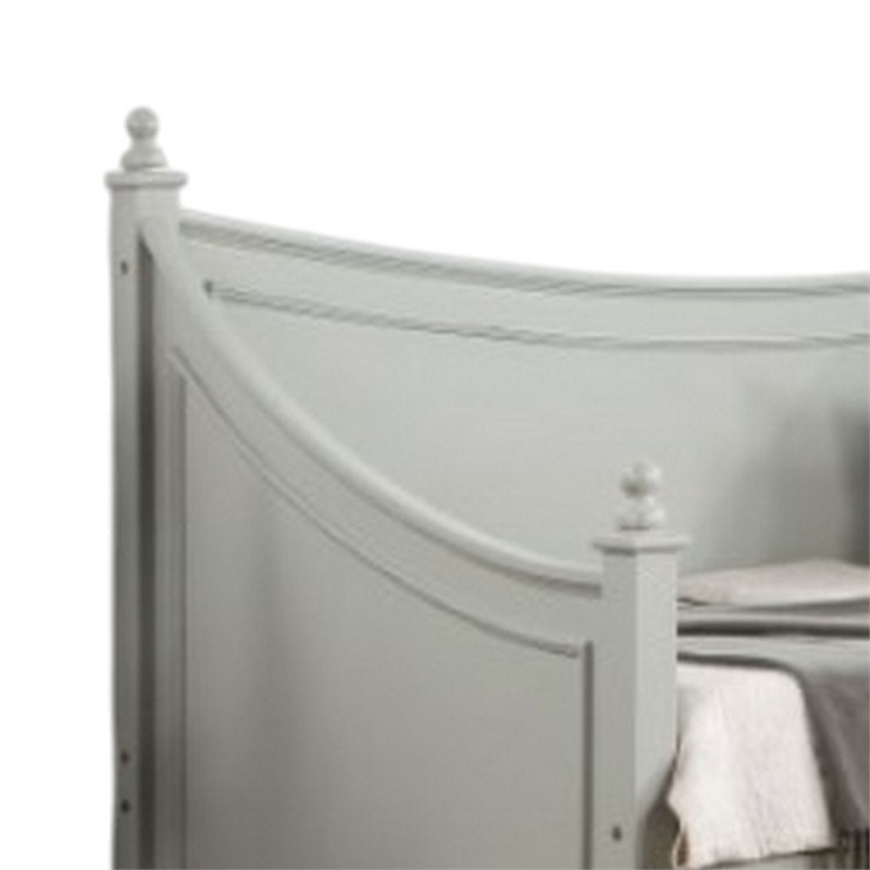 Bowery Hill Twin Daybed 4 Poster Design in Modern Light Gray Finish