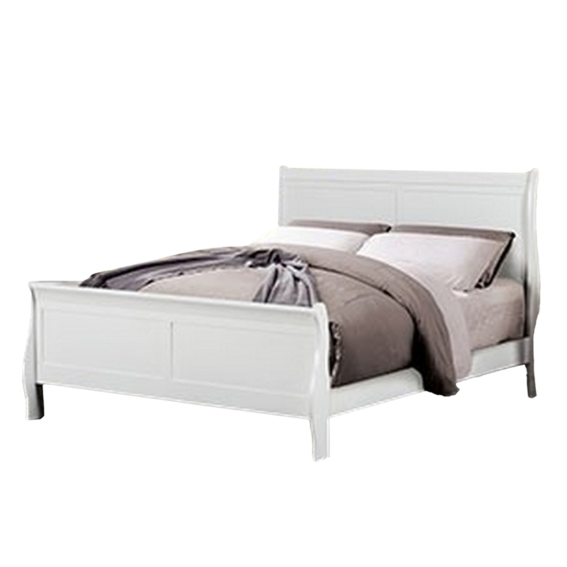 Bowery Hill 3 Pc Full Bedroom Set Sleek Modern Transitional Style in White