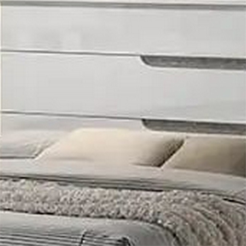 Bowery Hill King Bed LED Crystal Accents Modern Design in Glossy White