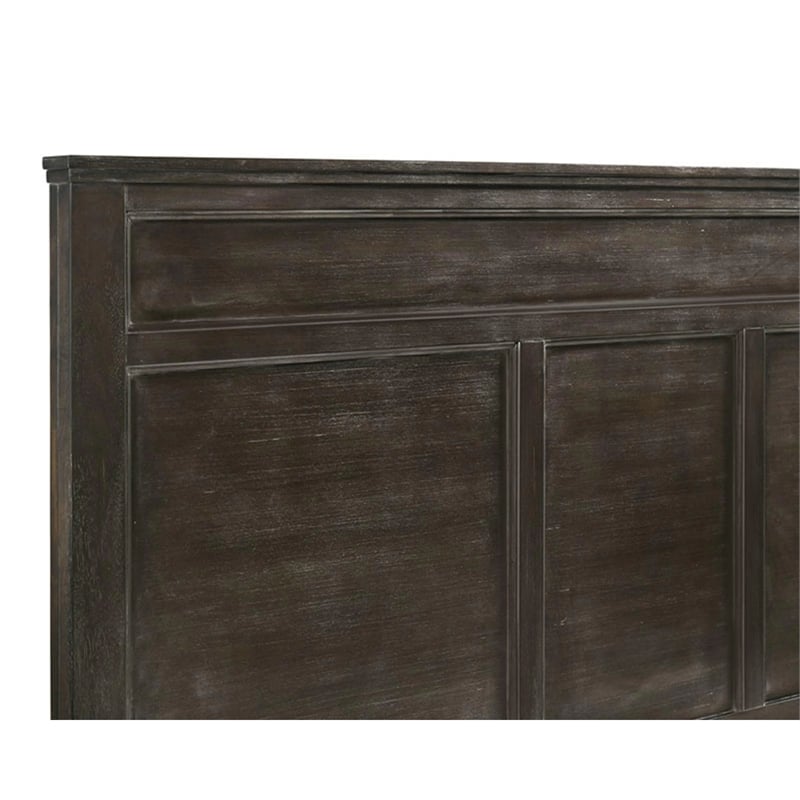 Bowery Hill Full Bed Transitional Carved Panel Design in Nutmeg Brown Wood