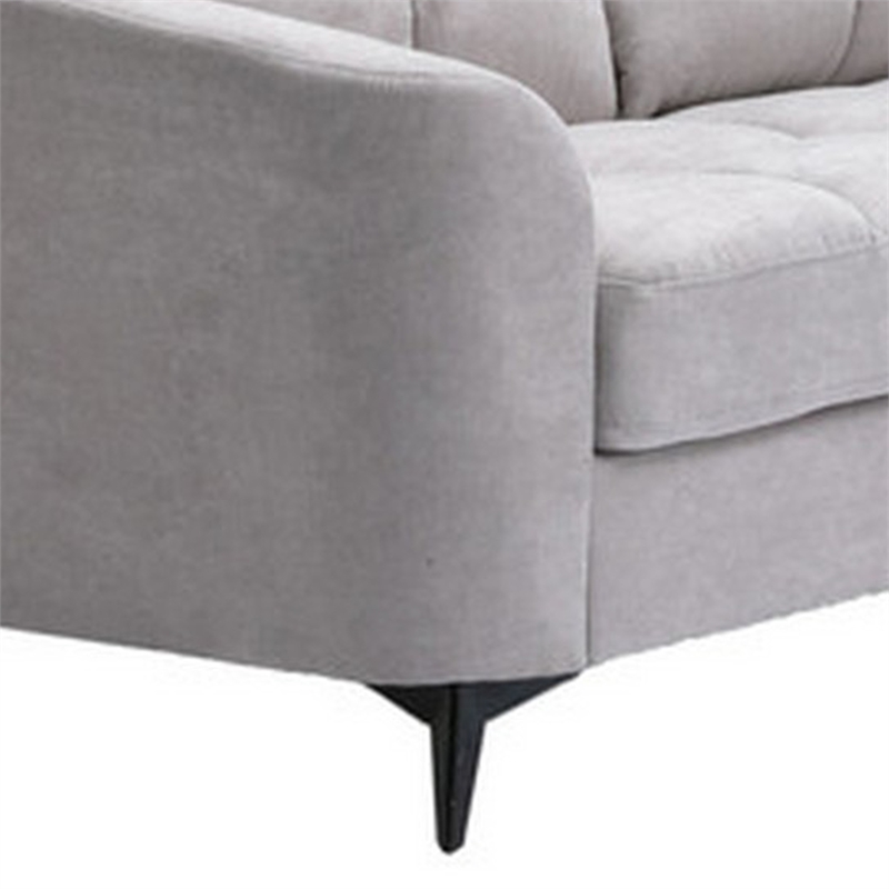 Bowery Hill 2 PC Sofa and Loveseat Set in Light Gray Linen Upholstery