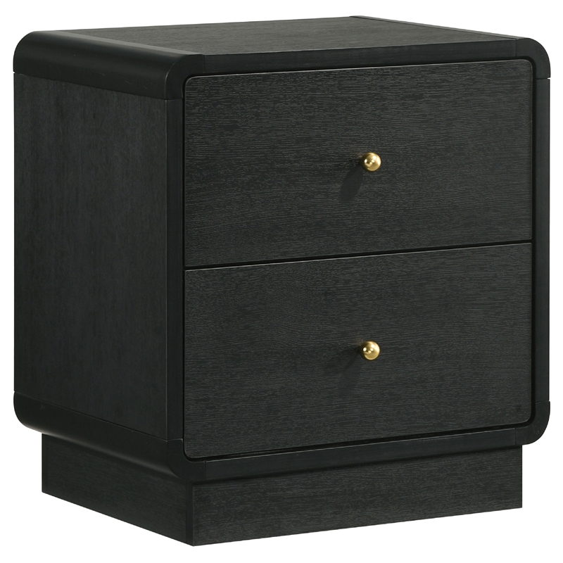 Bowery Hill 5pc Queen Bedroom Set in Charcoal Gray Upholstery and Gold