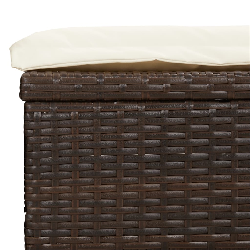 Bowery Hill PE Rattan Sunbed with Adjustable Backrest in Brown
