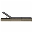 Bowery Hill PE Rattan Sunbed with Adjustable Armrests in Gray