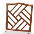 Bowery Hill Marbled Tortoise Natural Rattan Dining Chair with Cushion