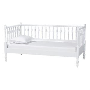 Bowery Hill Spindle Daybed Turned Farmhouse Sofa Bed Twin in White
