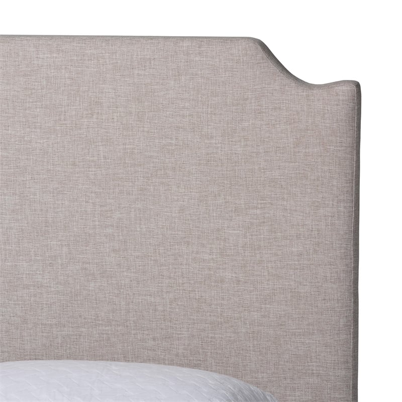 Bowery Hill Platform Bed with Pleated Skirt Fabric Bed Frame King