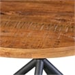 Bowery Hill 48 Inch Handcrafted Dining Table Mango Wood Round Top Iron Legs
