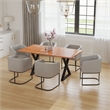 Bowery Hill 67 Inch Dining Table Crossed Metal Legs Live Edge Acacia