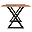 Bowery Hill 67 Inch Dining Table Crossed Metal Legs Live Edge Acacia