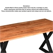 Bowery Hill 67 Inch Dining Table Crossed Metal Legs Live Edge Acacia