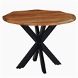 Bowery Hill 41 Inch Live Edge Round Dining Table Acacia Wood Iron Legs