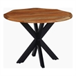 Bowery Hill 41 Inch Live Edge Round Dining Table Acacia Wood Iron Legs