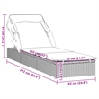 Bowery Hill PE Rattan Sunbed with Adjustable Umbrella in Gray