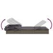 Bowery Hill PE Rattan Sunbed with Adjustable Umbrella in Gray