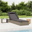 Bowery Hill PE Rattan Sunbed with Adjustable Umbrella in Gray