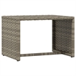 Bowery Hill PE Rattan Sunbed with Tea Table in Gray (Set of 3)