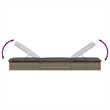 Bowery Hill PE Rattan Sunbed with Tea Table in Gray (Set of 3)