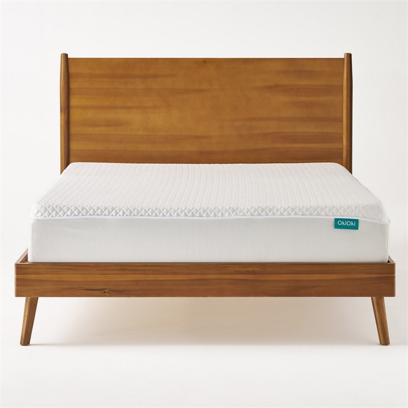 Bowery Hill Full Size Bed with Panel Headboard Acacia Wood in Natural Brown