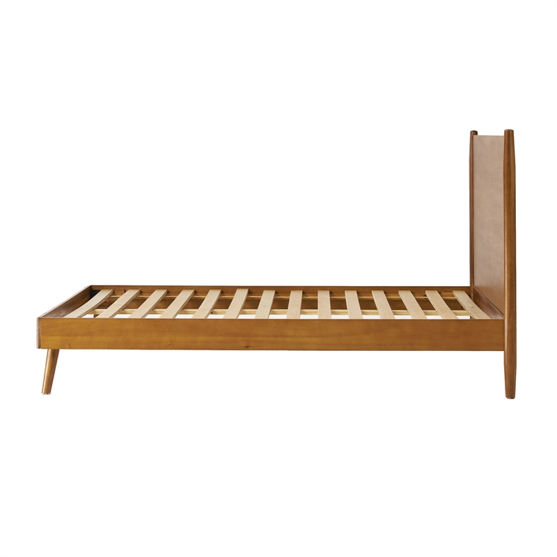 Bowery Hill Full Size Bed with Panel Headboard Acacia Wood in Natural Brown