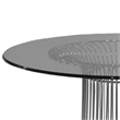 Bowery Hill 40 Inch Dining Table Round Glass Top Open Pedestal Base