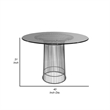 Bowery Hill 40 Inch Dining Table Round Glass Top Open Pedestal Base