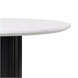 Bowery Hill 54 Inch Round Dining Table Faux Marble Top Black Pedestal Base