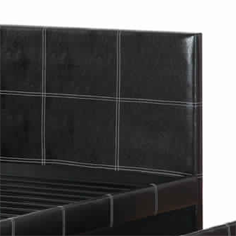 Bowery Hill Twin Bed with Trundle Espresso Faux Leather in Brown