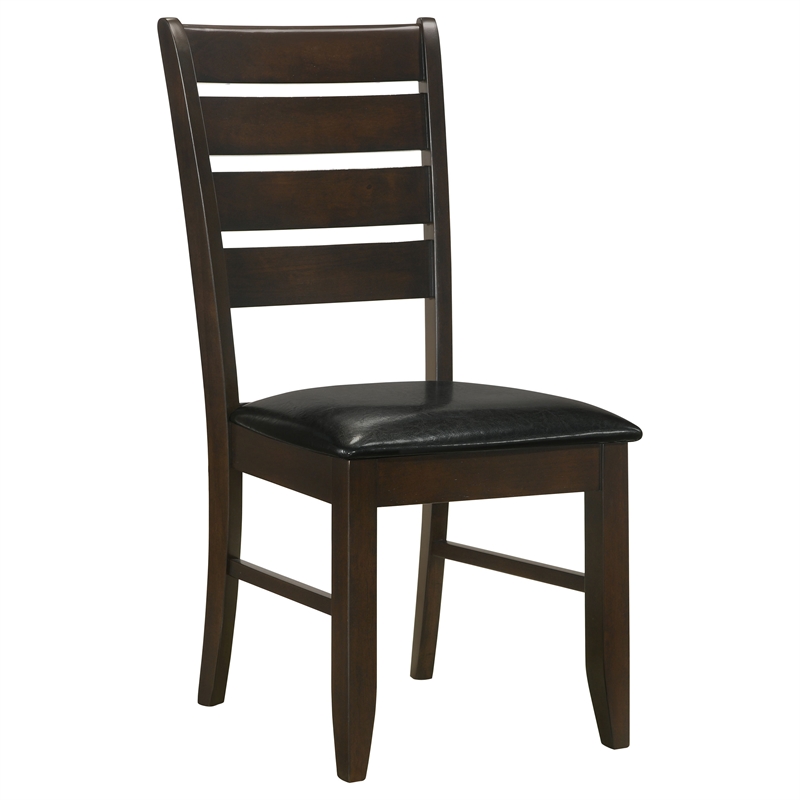 Bowery Hill Wooden Dining Side Chair Set of 2 in Cappuccino Brown