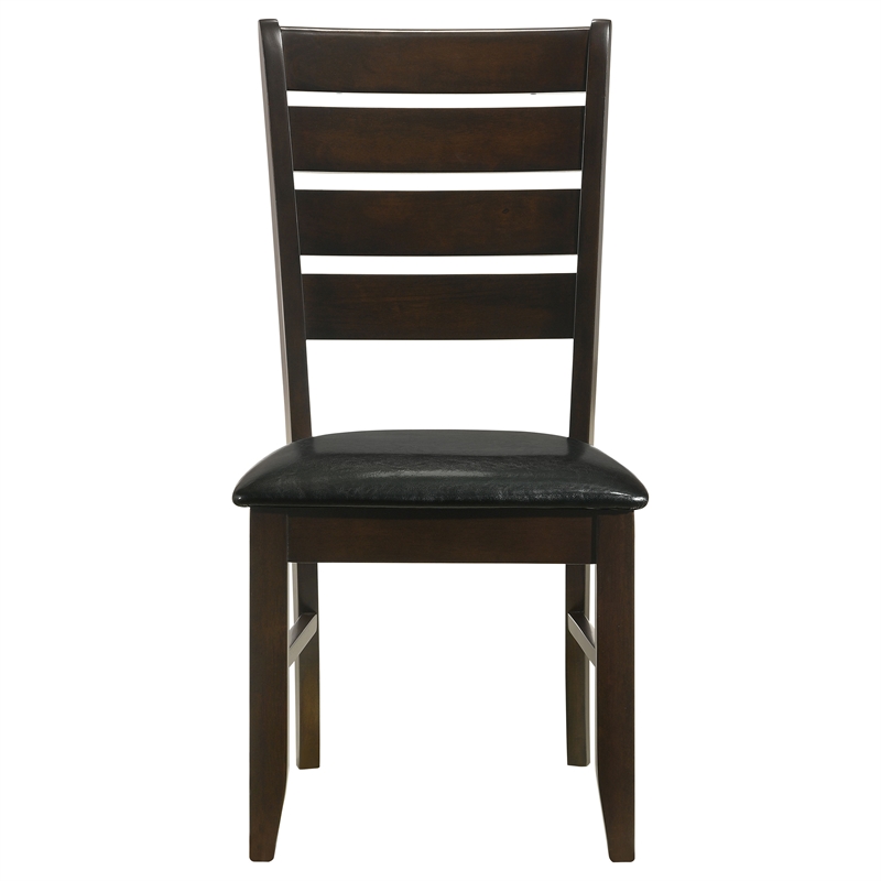 Bowery Hill Wooden Dining Side Chair Set of 2 in Cappuccino Brown