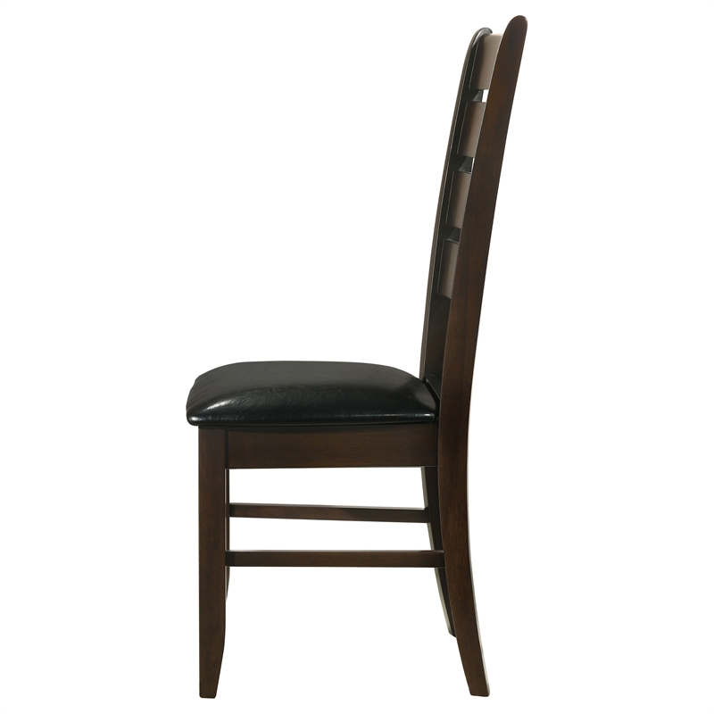Bowery Hill Wooden Dining Side Chair Set of 2 in Cappuccino Brown