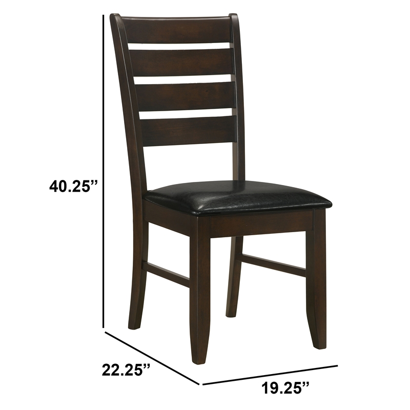 Bowery Hill Wooden Dining Side Chair Set of 2 in Cappuccino Brown