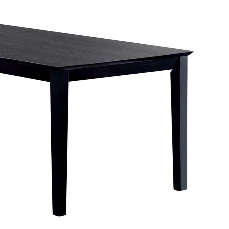 Bowery Hill Rectangular Wooden Dining Table with Expandable Leaf in Black