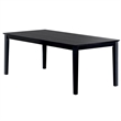 Bowery Hill Rectangular Wooden Dining Table with Expandable Leaf in Black