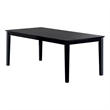 Bowery Hill Rectangular Wooden Dining Table with Expandable Leaf in Black