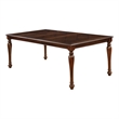 Bowery Hill Rectangular Wooden Dining Table with Turned Legs in Brown