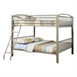 Bowery Hill Full Size Metal Bunk Bed with Movable Ladder in Gold