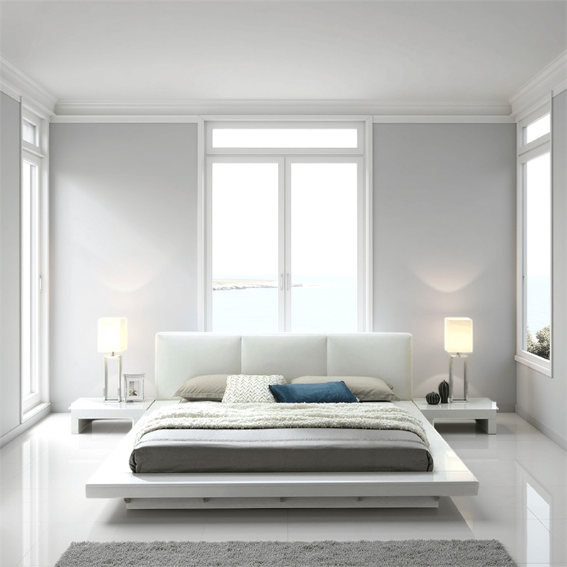 Bowery Hill 4 Piece California King Bedroom Set Leatherette in White