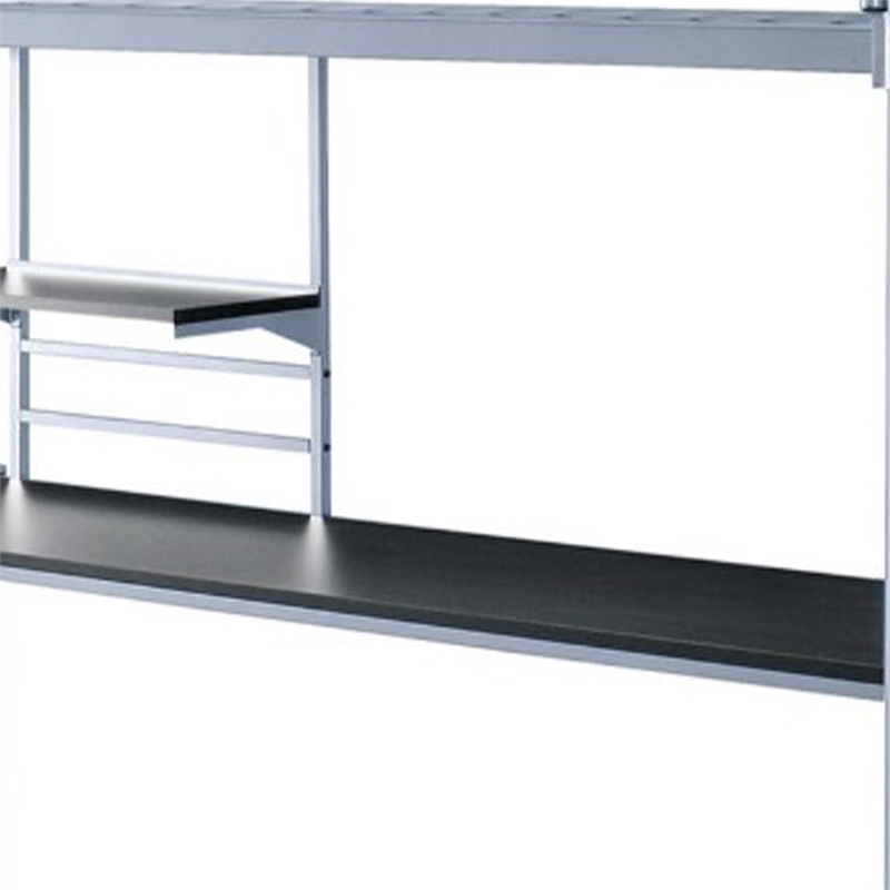 Bowery Hill Metal Frame Twin Size Loft Bed with 2 Ladders in Silver