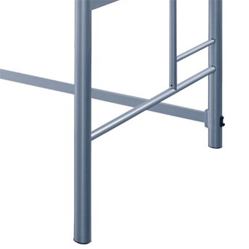 Bowery Hill Metal Frame Twin Size Loft Bed with 2 Ladders in Silver