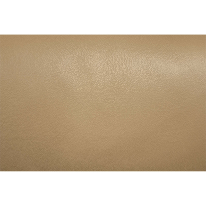 Bowery Hill 2 Piece Sofa and Loveseat Set in Light Beige Full Leather
