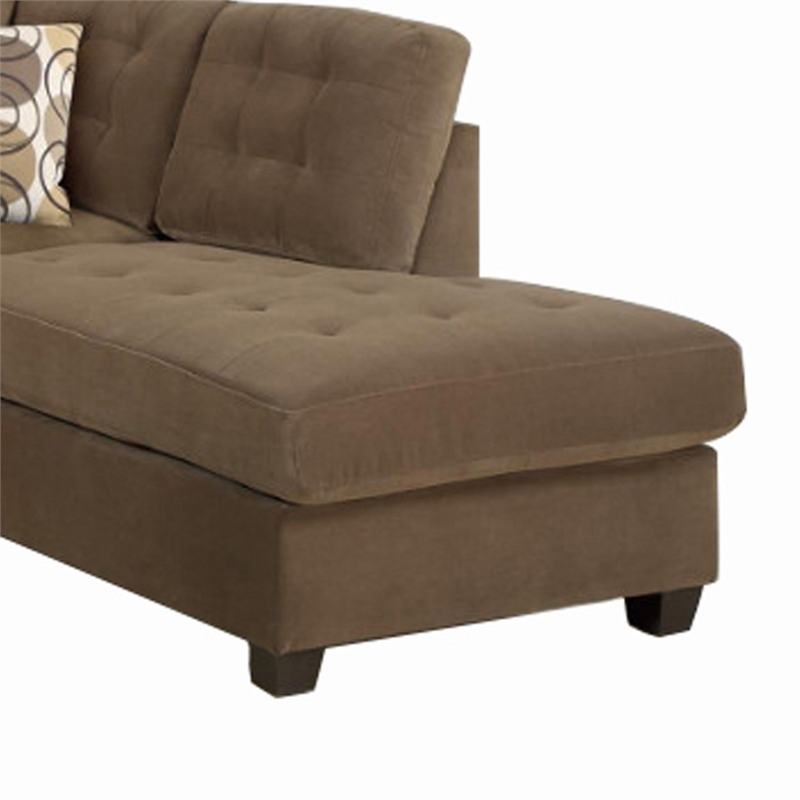 Bowery Hill 2 Piece Corduroy Sectional Sofa in Waffle Suede Truffle