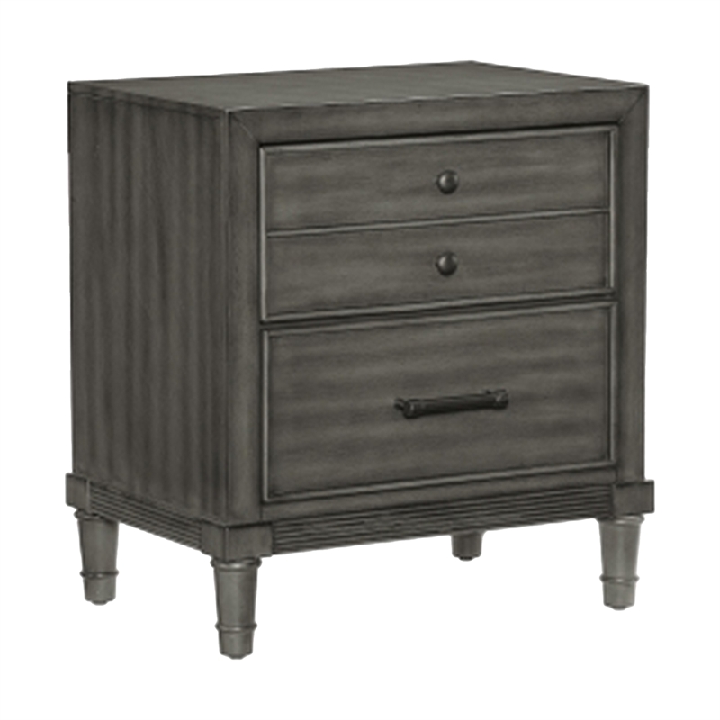 Bowery Hill 4 Piece Queen Storage Bedroom Set LED USB Ports in Warm Gray